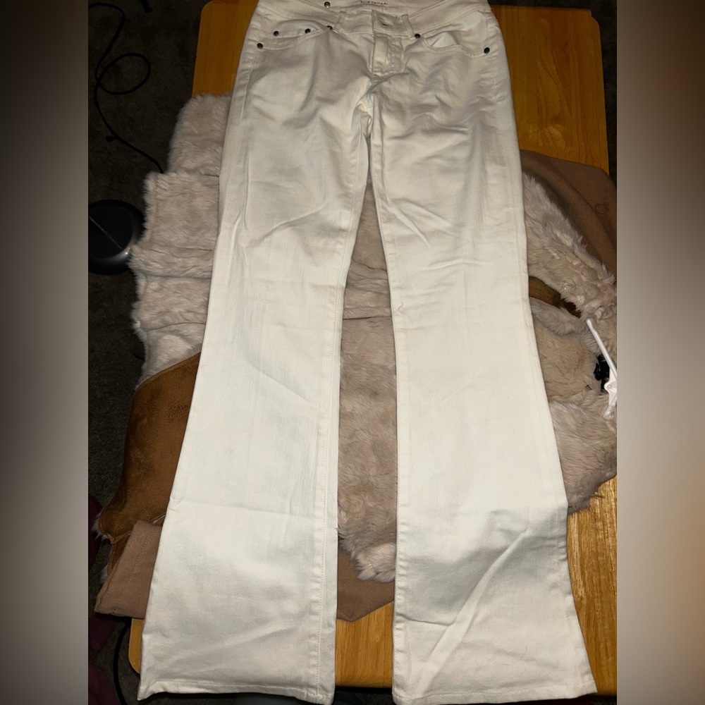 White flare jeans